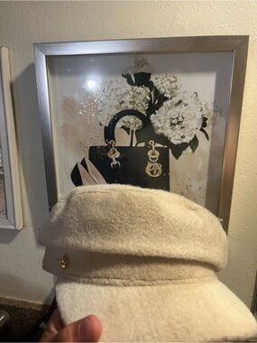 Cream Wool-Blend Baker Boy Hat - GIANI BERNINI